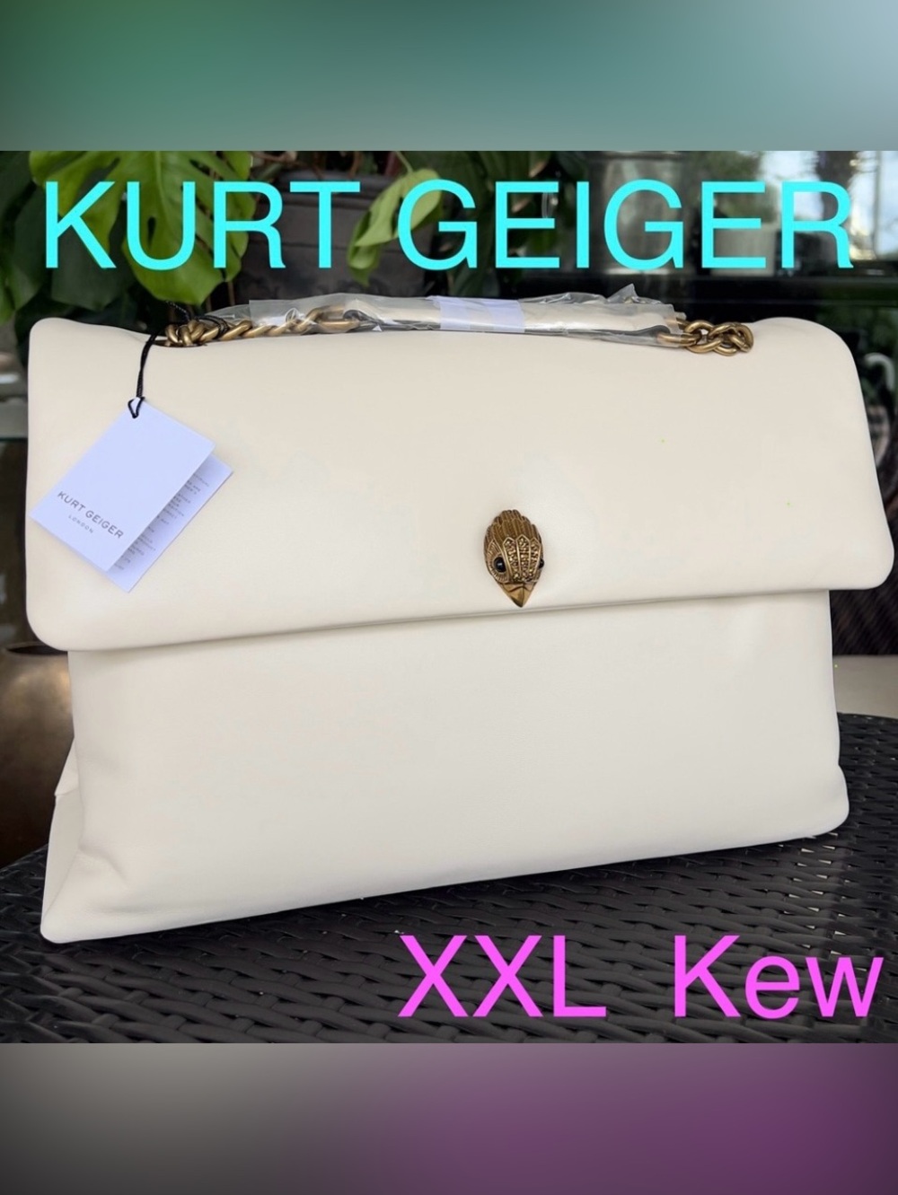 KURT GEIGER XXL EXTRA LARGE Kew SHOULDER bag BONE (IVORY)
